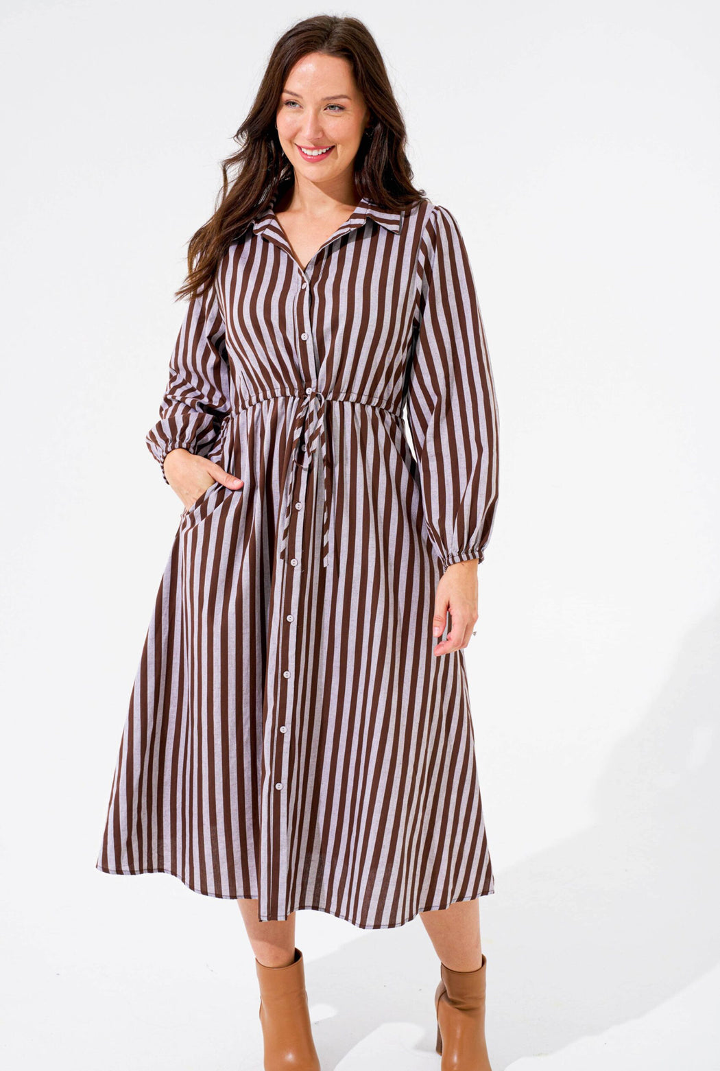 Boho Alys Midi Dress - Stripe