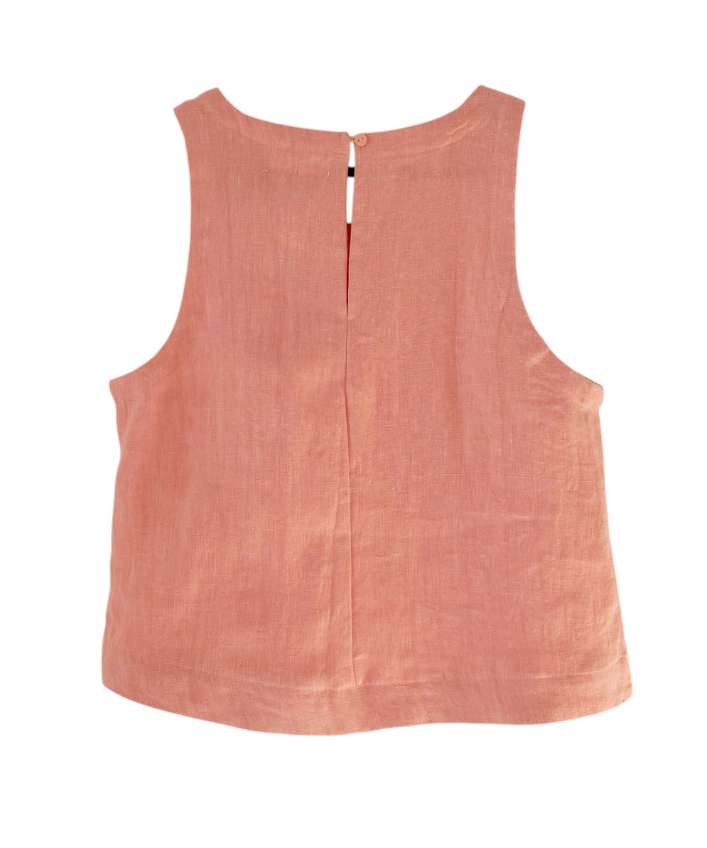 Little Lies Jude Linen Tank Top - Peach