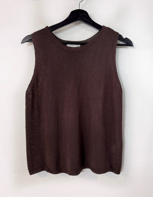 Little Lies Knit Spring Tank Top - Chocolate