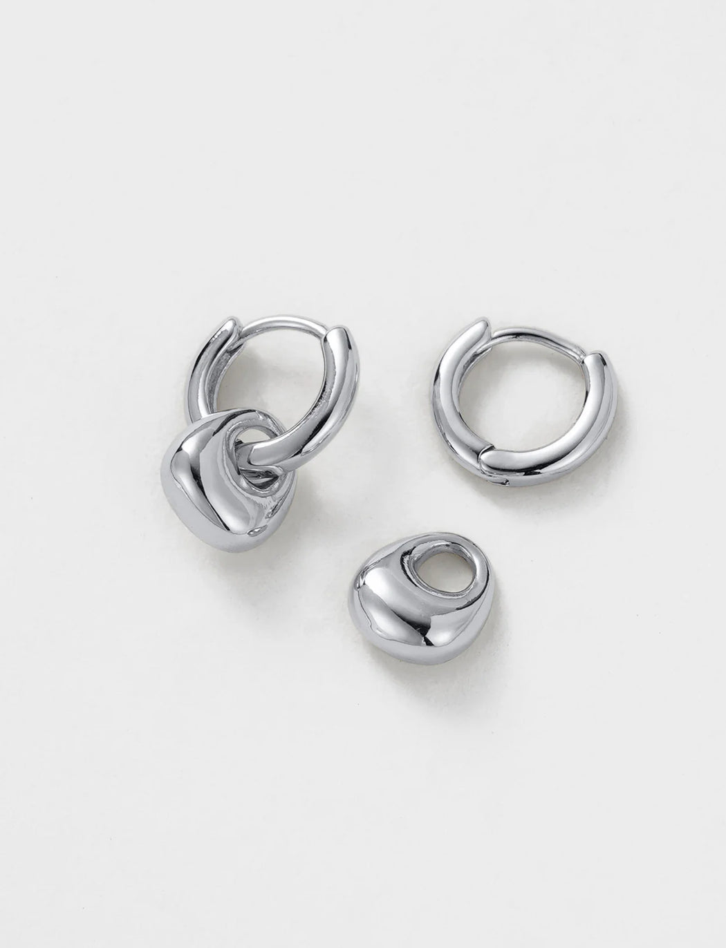 Zafino Rhodium Plated Sadie Hoop - Silver