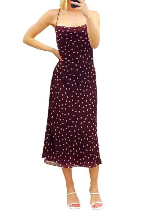 Back in stock! Polkadot Midi Dress - Berry