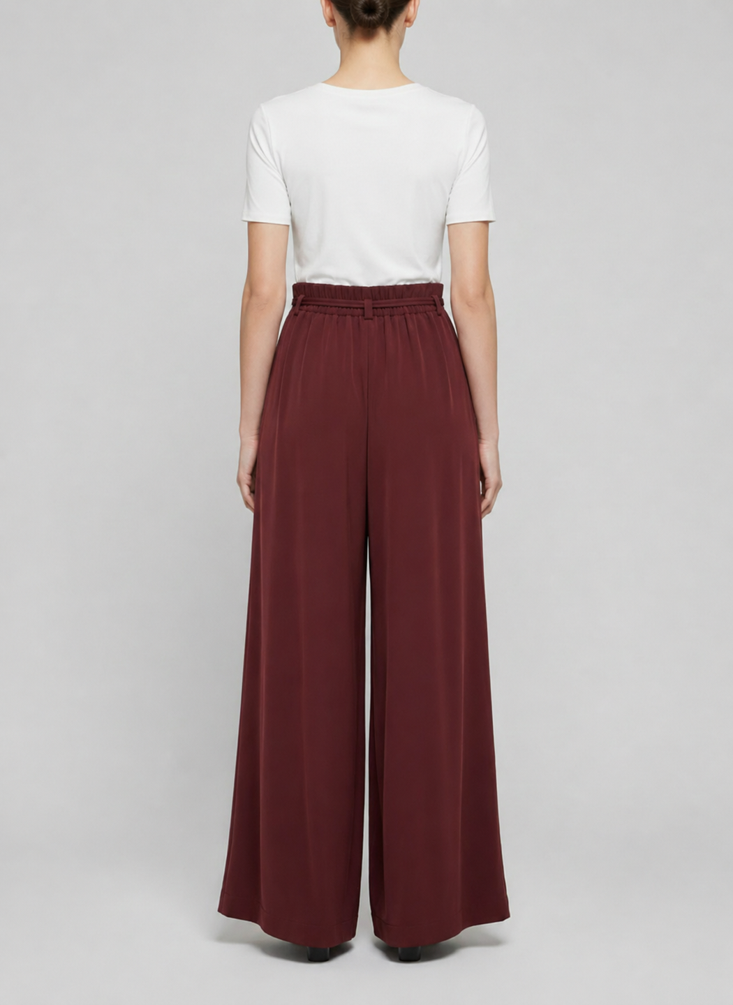 Wide leg Satin Pants - Berry