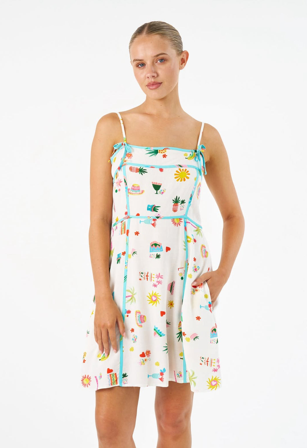 Cotton Mini Dress - Multi