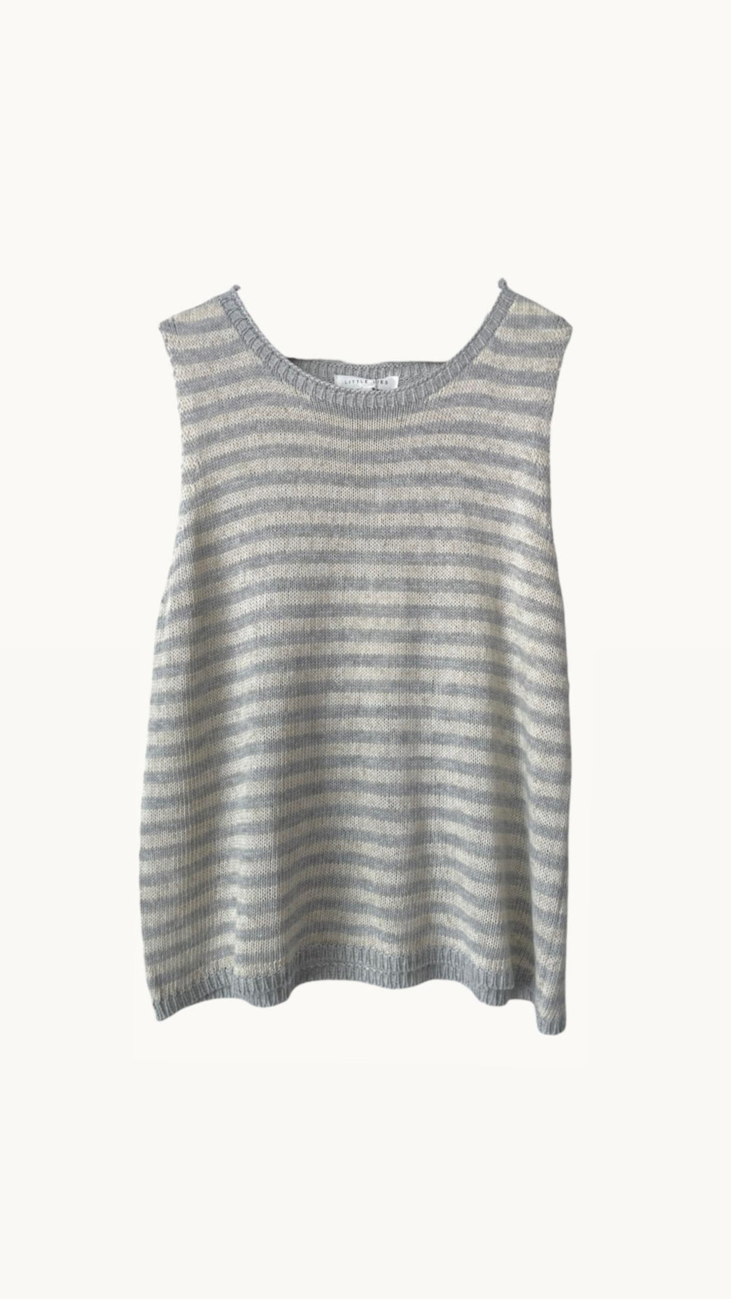 Little Lies Knit Spring Tank Top - Stripe grey