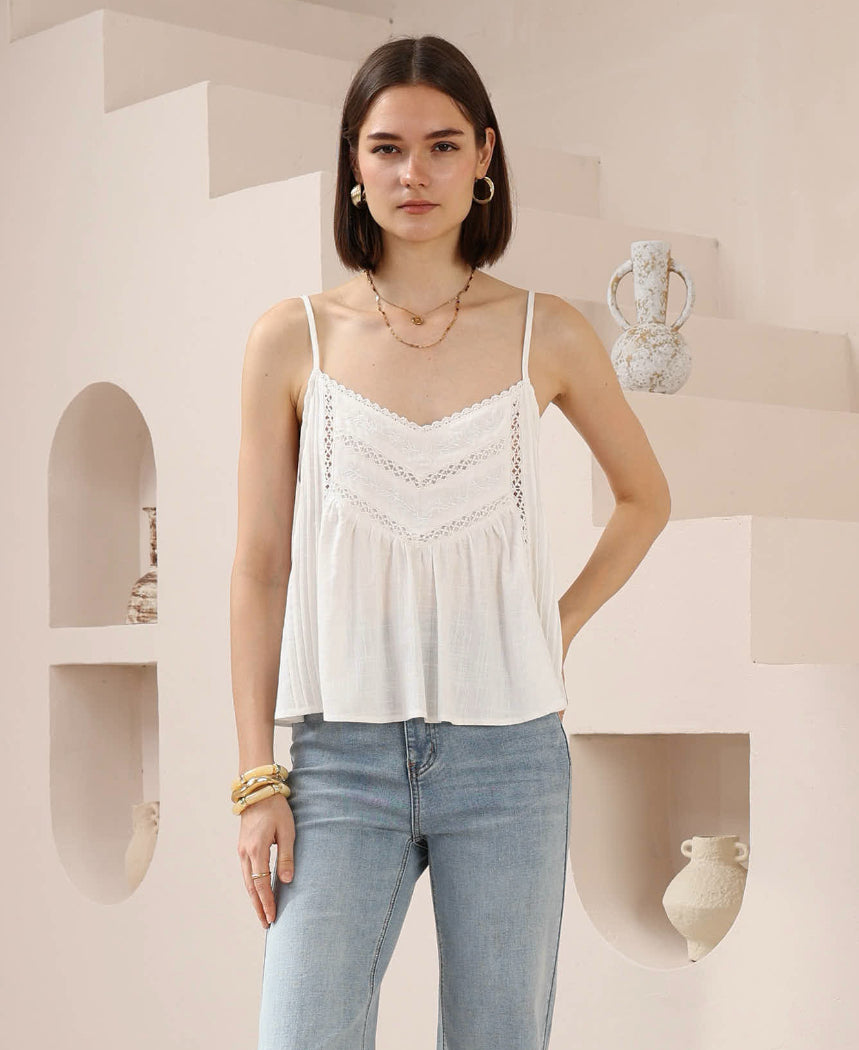 Boho Cami Top - White