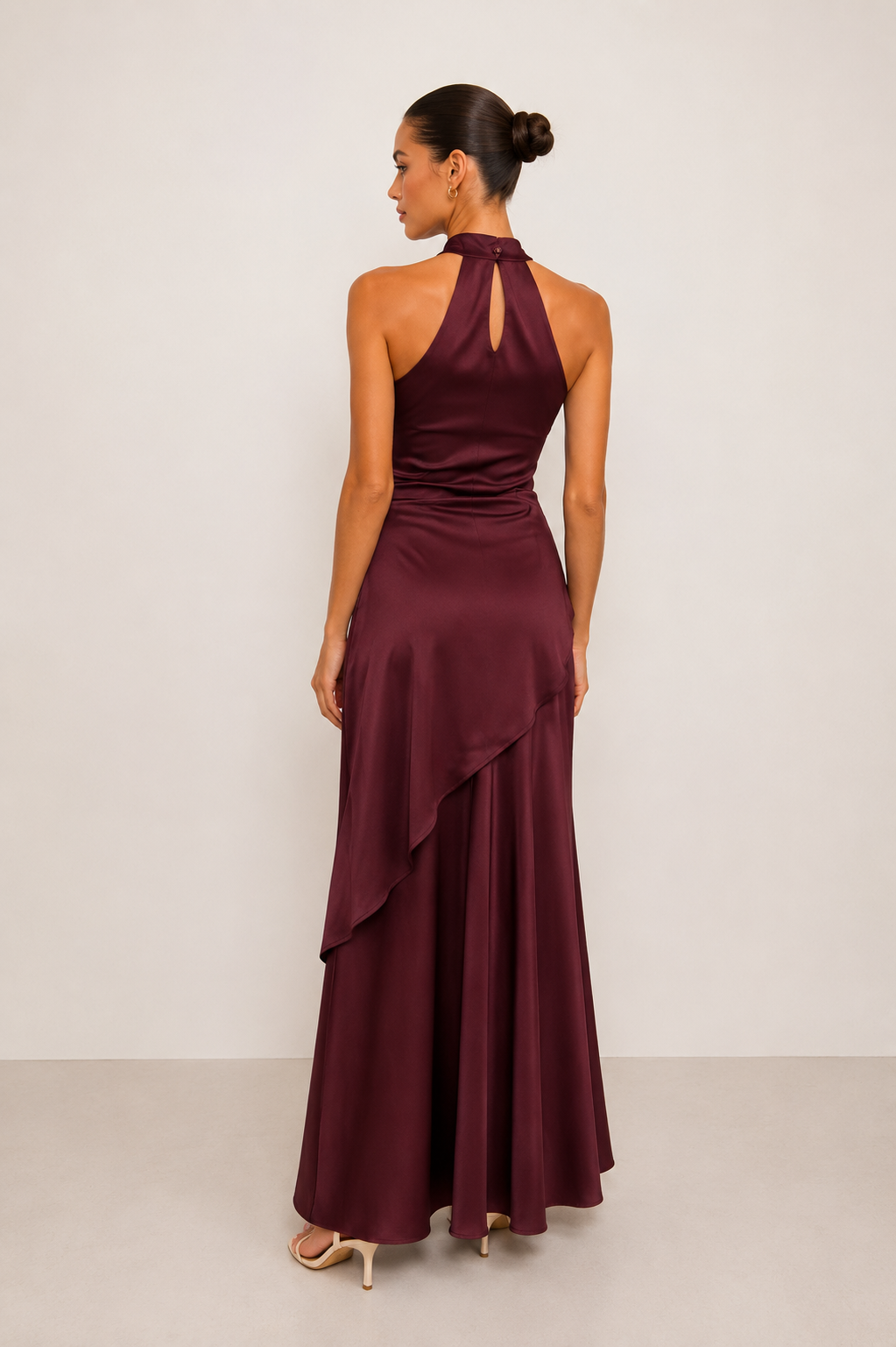 Satin two piece cocktail Set - Wine