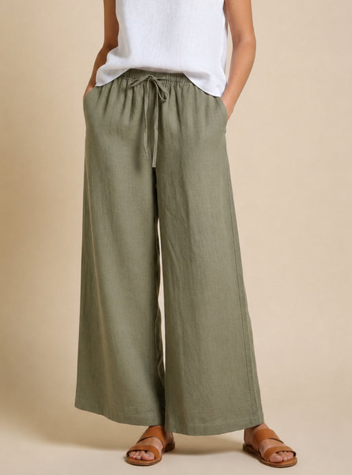 Little Lies Tara Linen Pants - Khaki