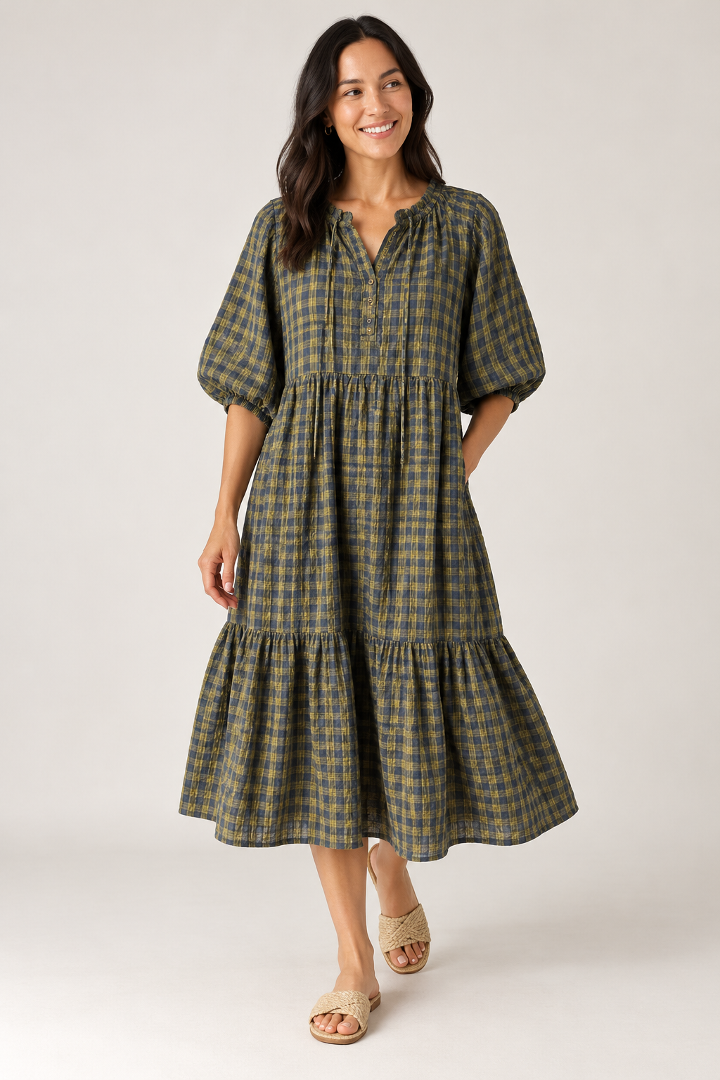 Gingham Maxi Dress -