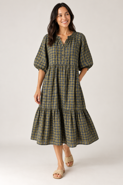 Gingham Maxi Dress -