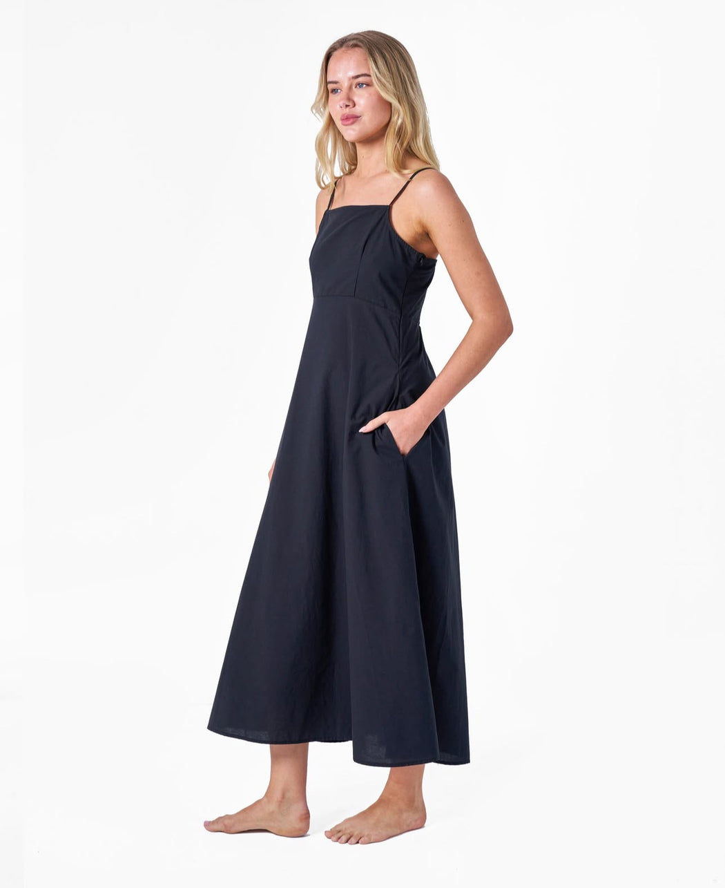 Best seller cotton Midi Dress - Black