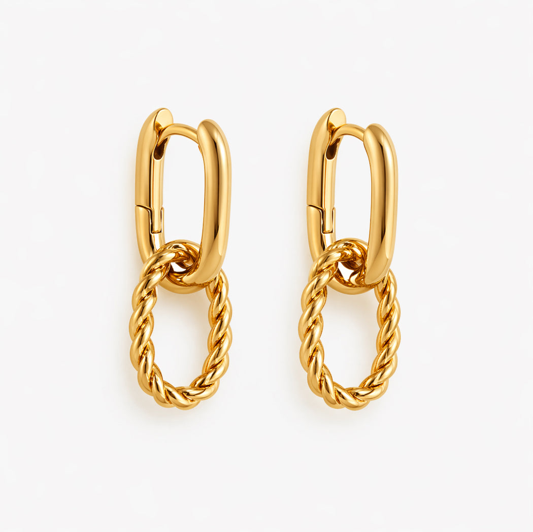 Denvi 18K Gold Plated Huggie Hoops - Large