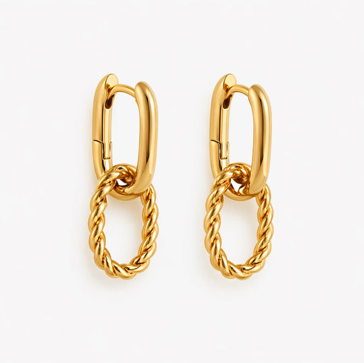 Denvi 18K Gold Plated Huggie Hoops - Large