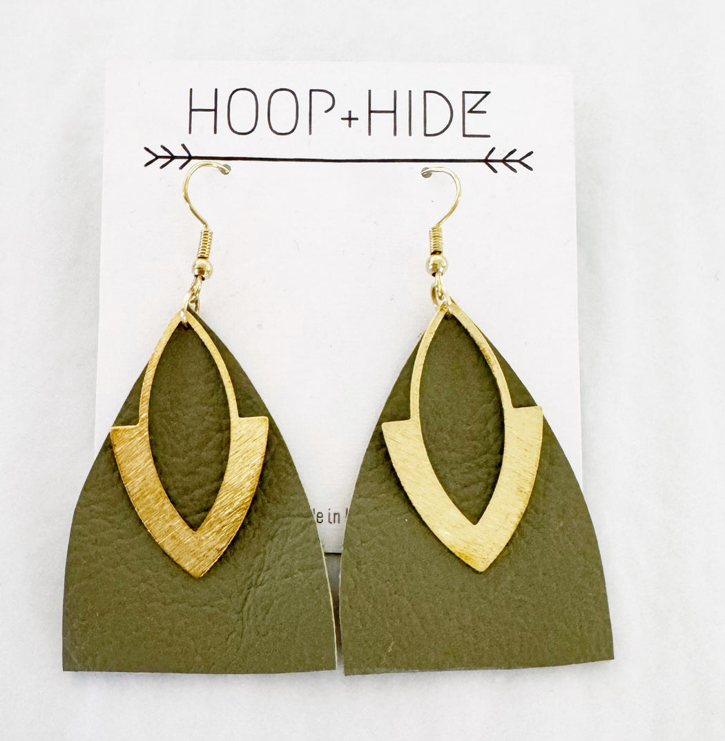 Hand Made Genuine Leather Earrings by Hoop+Hide