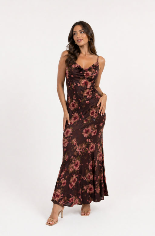 Maxi Dress - Chocolate floral