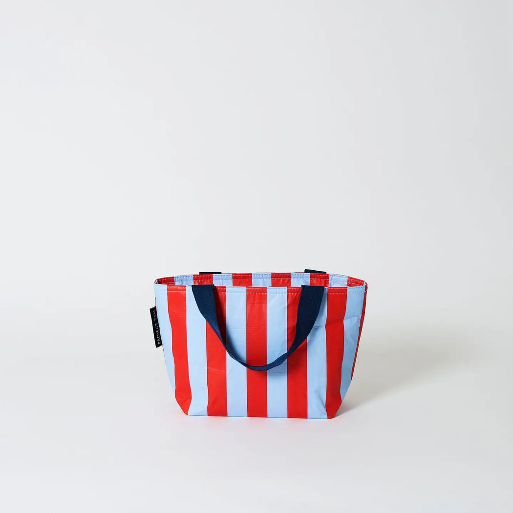 Project Ten Zip Mini Tote Bag - Red Blue Stripe
