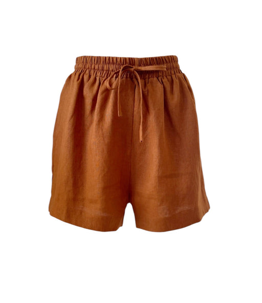 Staple Linen Shorts - Rust