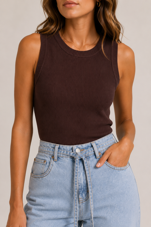 Little Lies Eva Tank Top - Chocolate