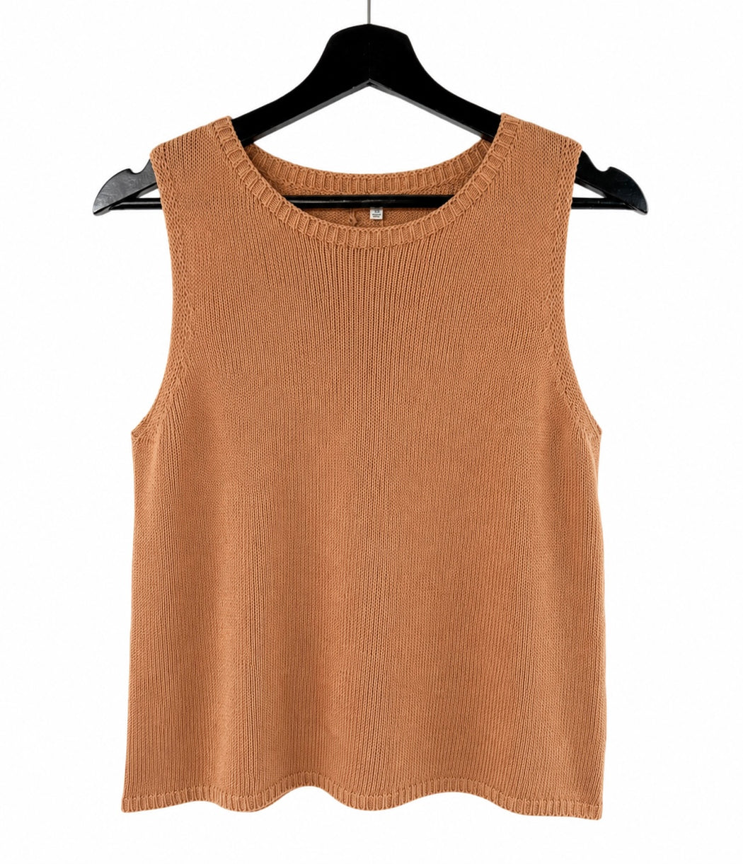 Little Lies Knit Spring Tank Top - Rust
