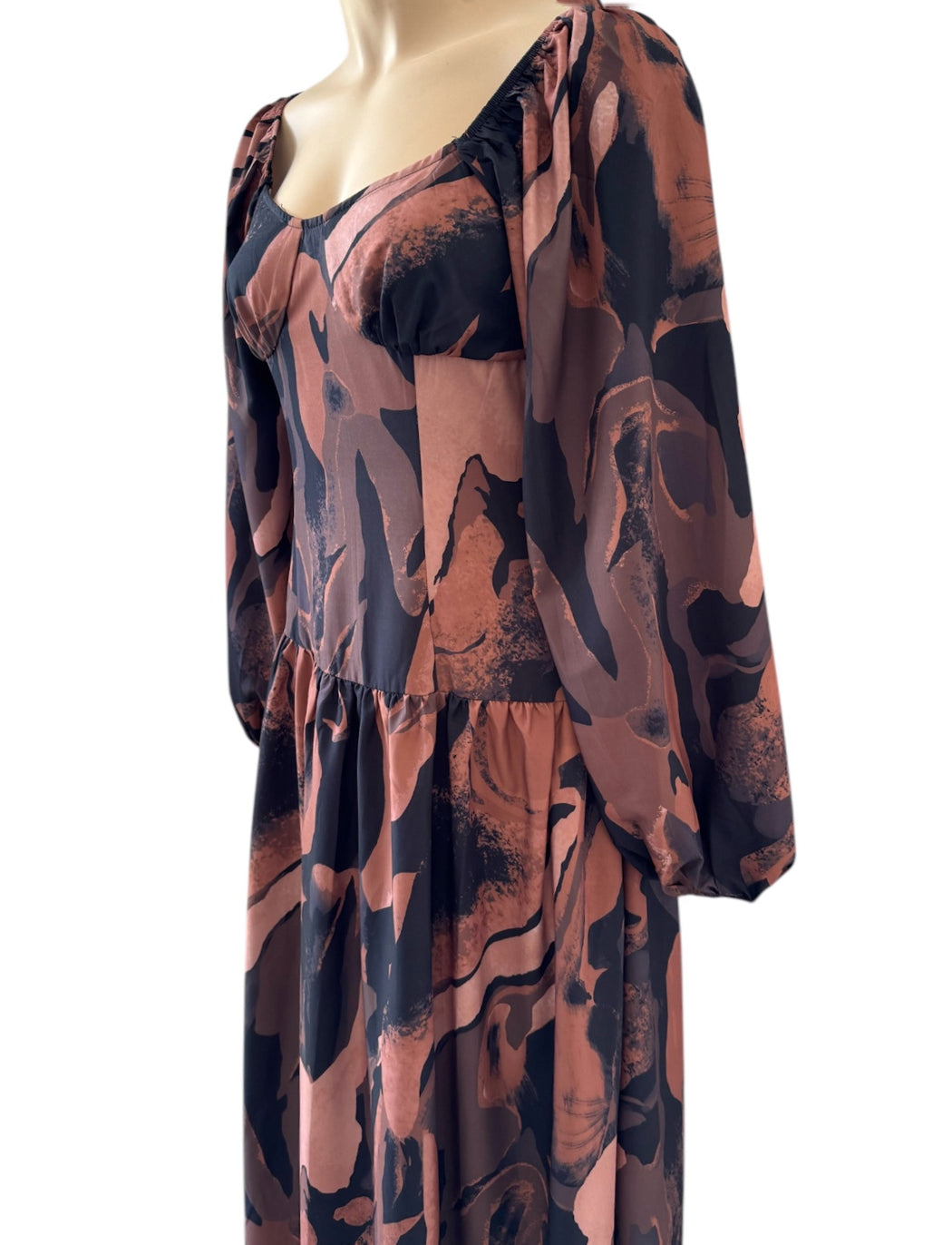 Coco Swirl Maxi Dress - Chocolate