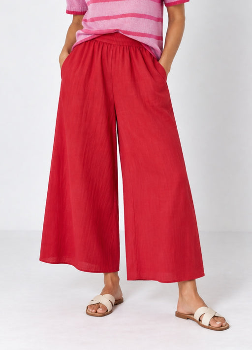 Aria Linen Wide leg pants - Red