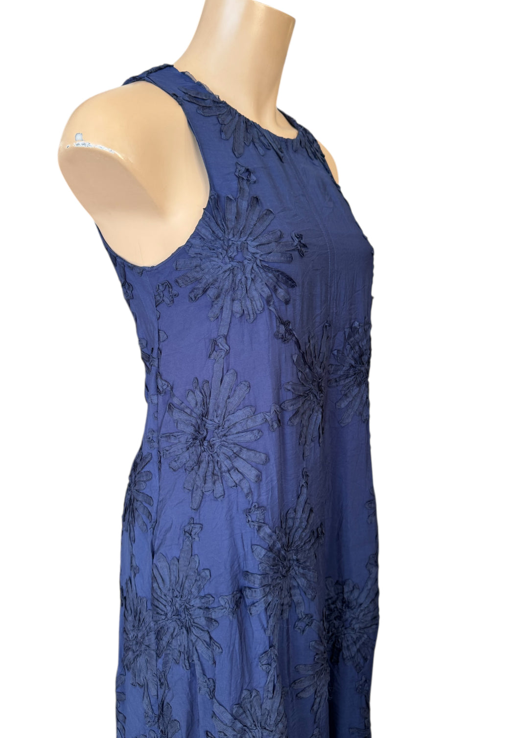 Denise Maxi Dress  - Navy blue textured floral