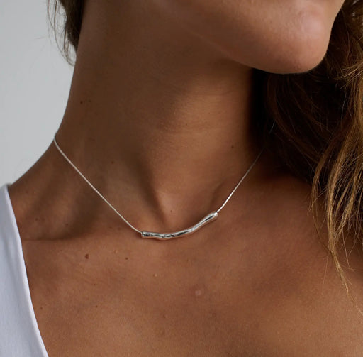 Chrome rope necklace - silver
