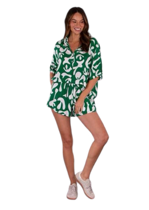 Rayon Set  - Green and White