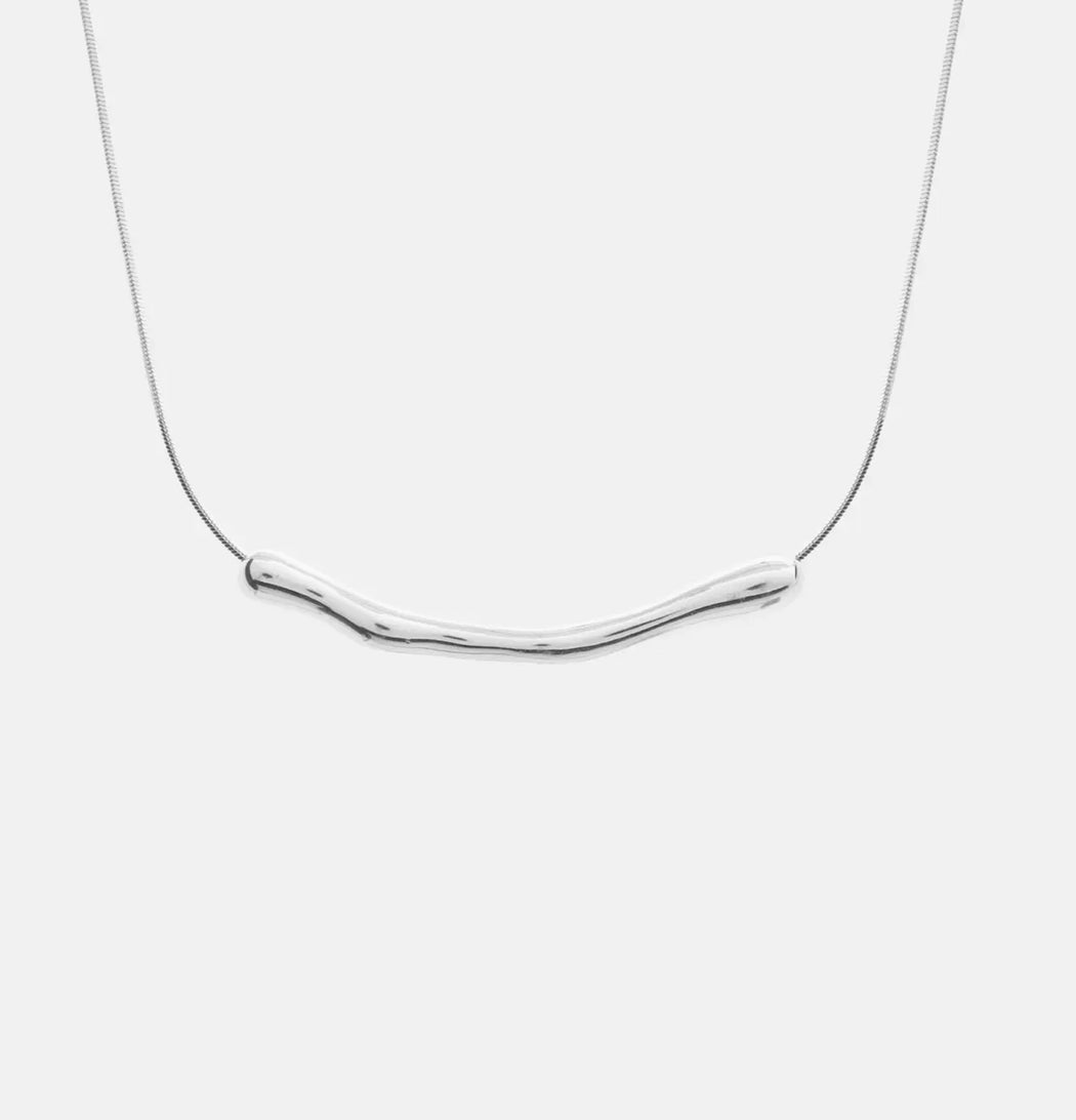 Chrome rope necklace - silver
