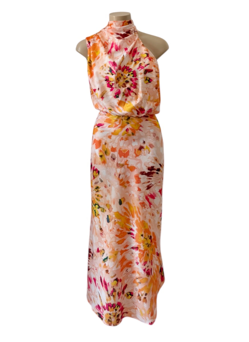 Abby Maxi Dress - Peach Multi