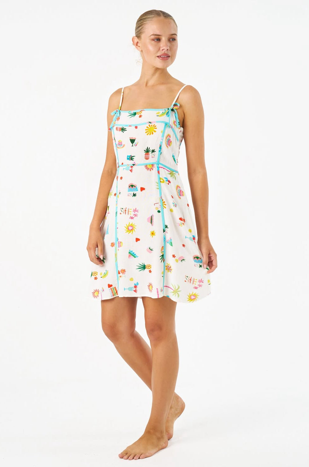 Cotton Mini Dress - Multi