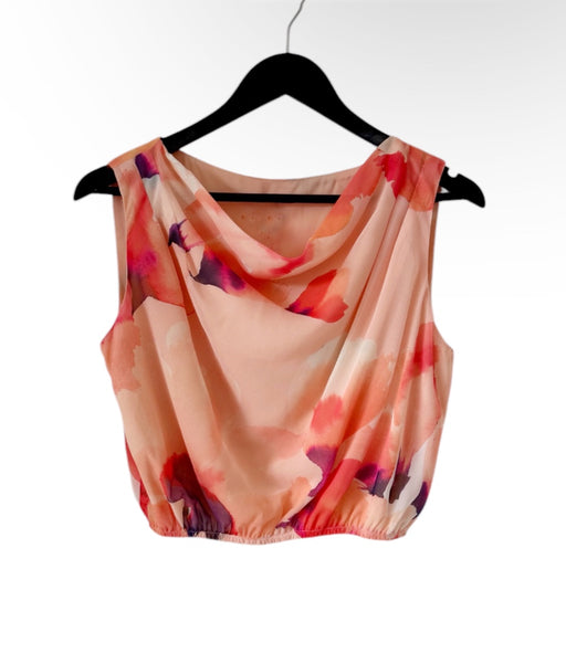 Peach Poppy Crop Top - Floral