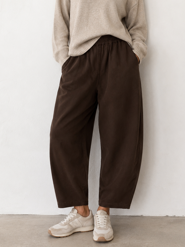 Restocked! Barrel leg Denim Lounge Pants - Chocolate