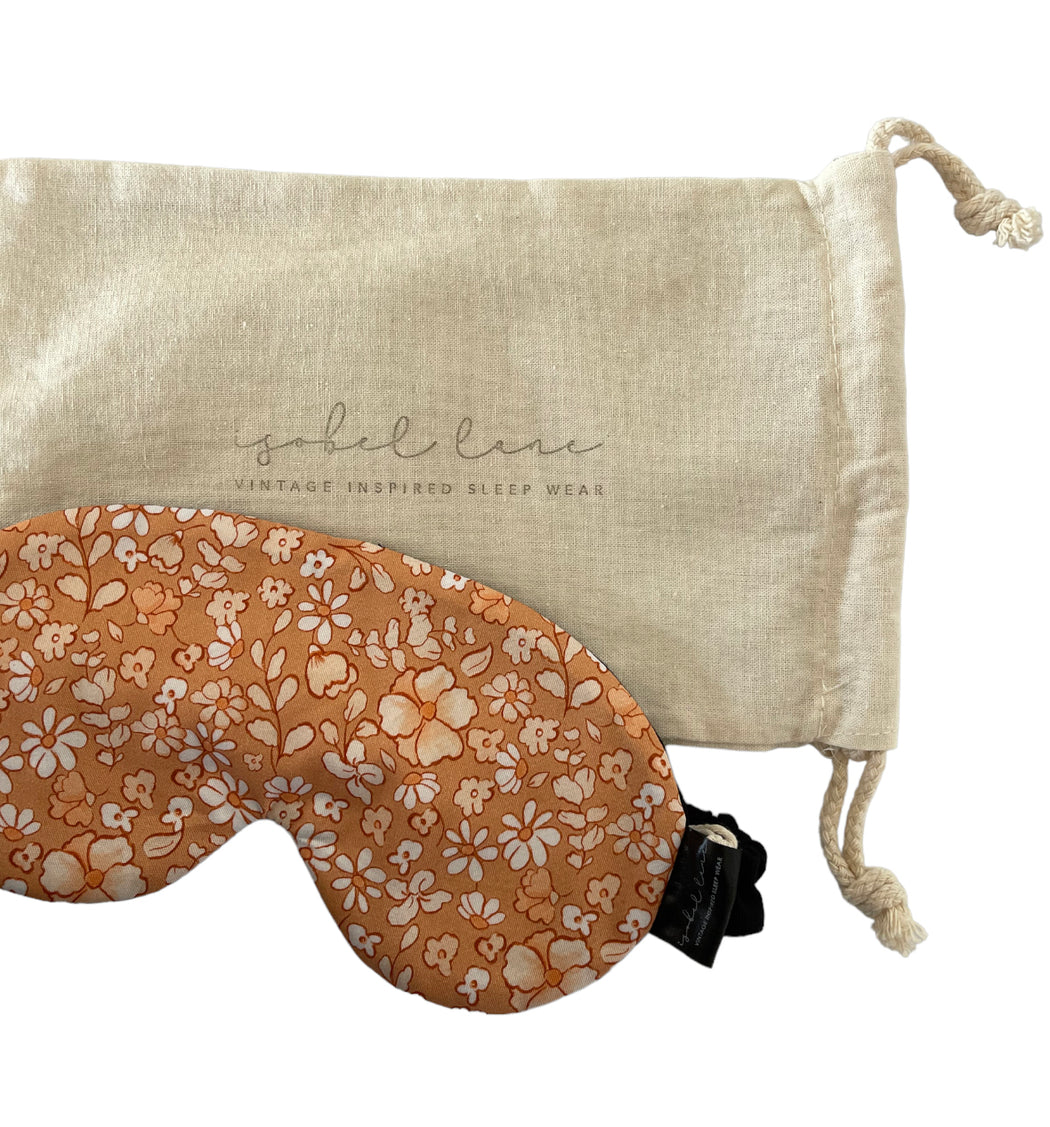Isobel Lane Sleep Mask - Cotton filled - Apricot Floral