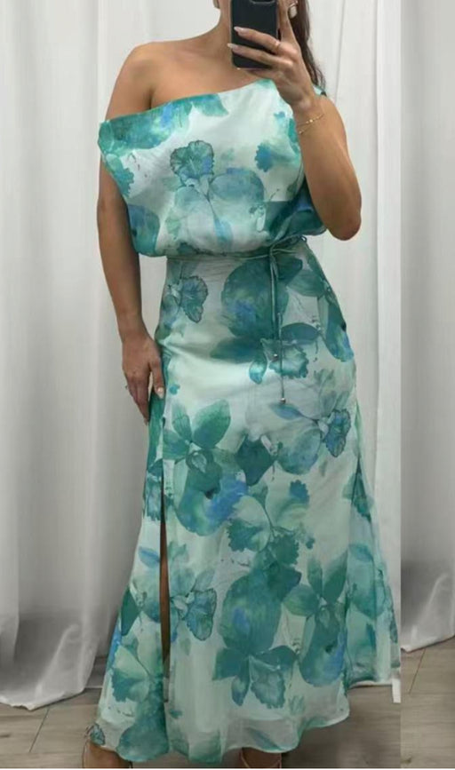 Off shoulder dress - Floral blue