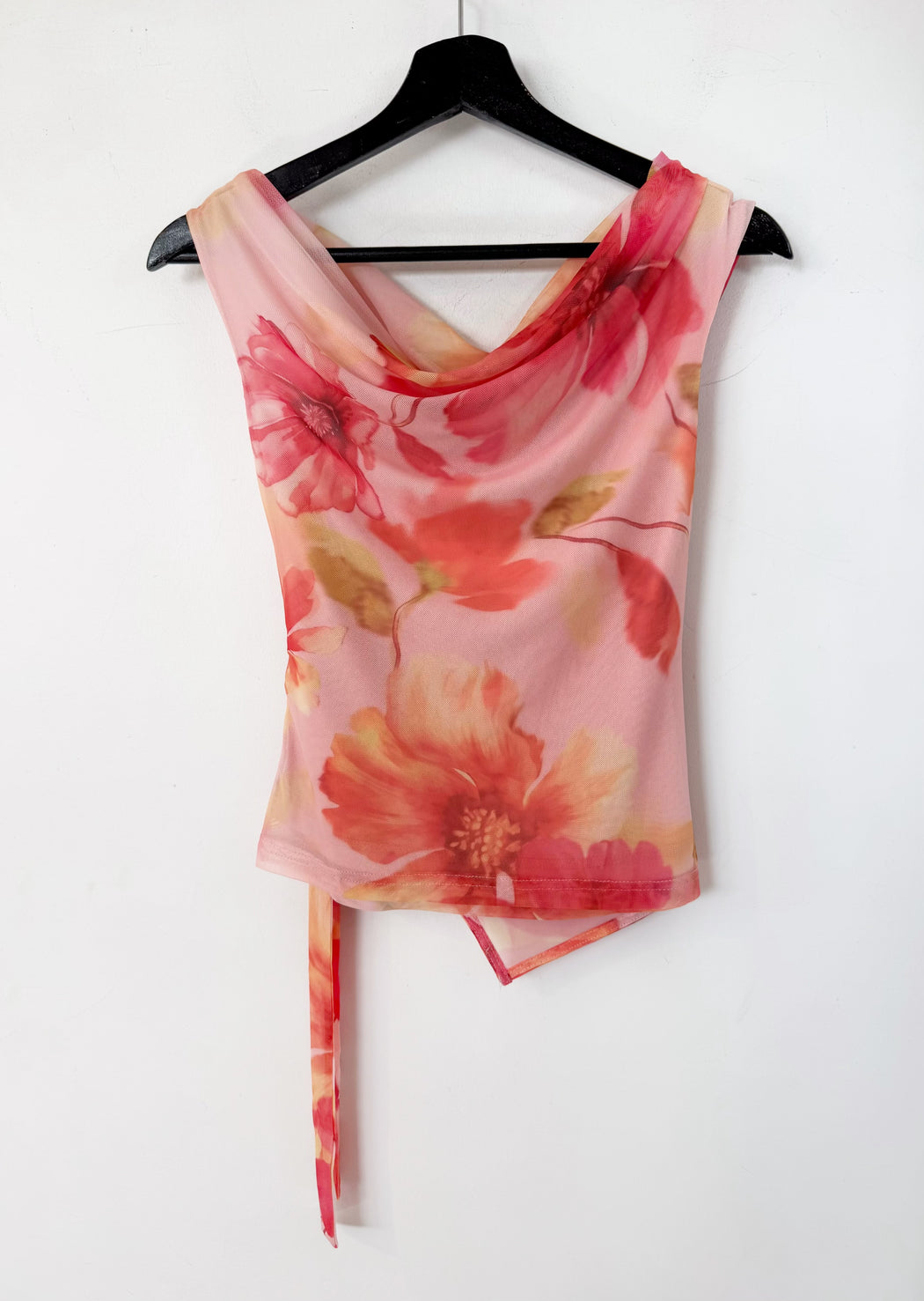 Rue Mesh Top - Floral Pink and Yellow