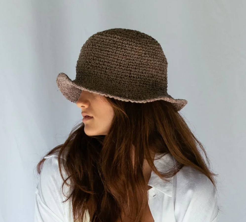 NEW COLOUR Hemp + Cotton Woven Hat - by hobo & hatch - bucket - Latte