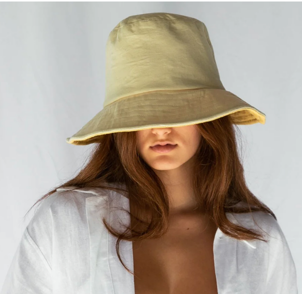 Euro Flax Linen Reversible Bucket Hat - by hobo & hatch - Golden