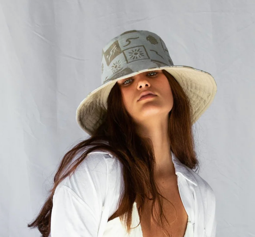 Euro Flax Linen Reversible Bucket Hat - by hobo & hatch - Coast