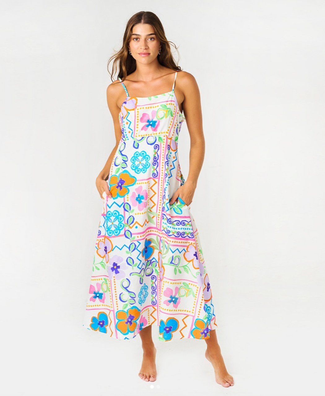 Mikayla Maxi Dress  - Multi Floral Print