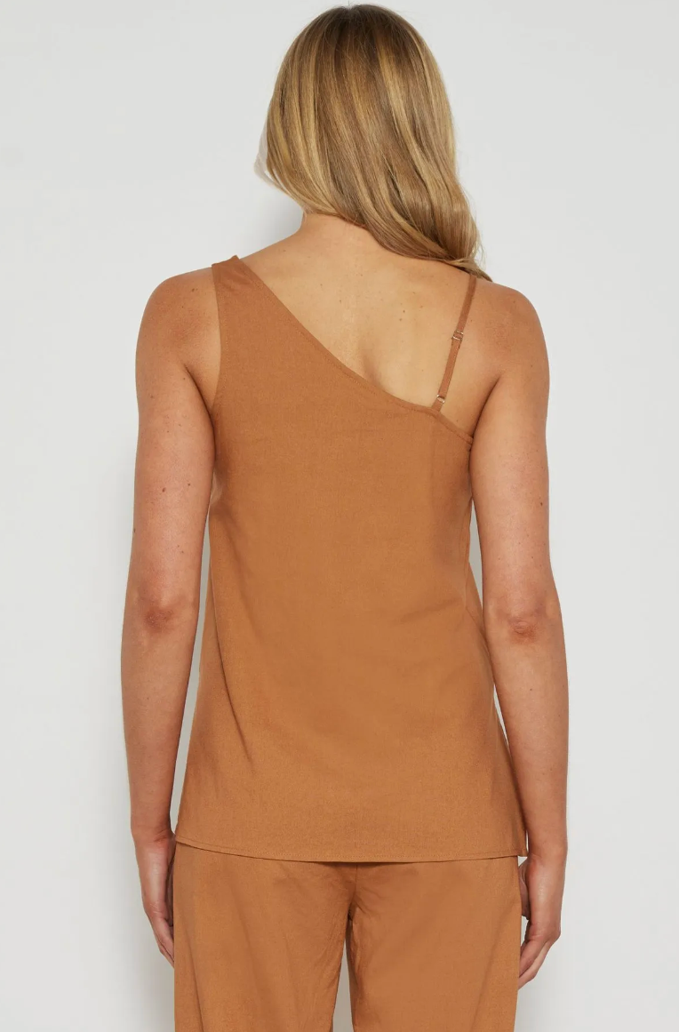 One shoulder Top - Caramel