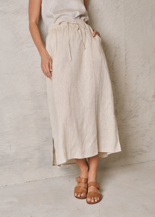 Natural linen Skirt- Beige