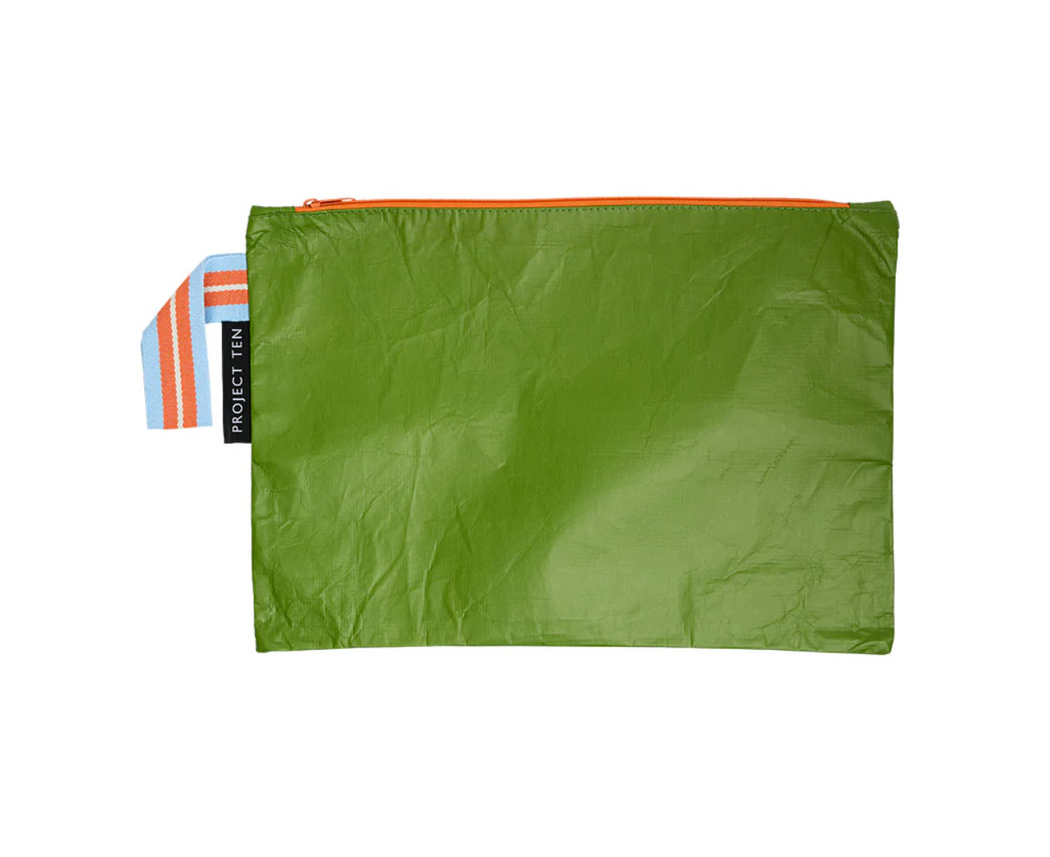 Project Ten Large Zip Pouch - Khaki