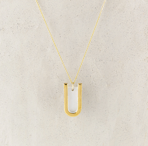 Erin Lightfoot Deco Necklace - Porcelain white and Gold