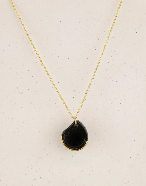 Erin Lightfoot Droplet Necklace - Porcelain black and Gold
