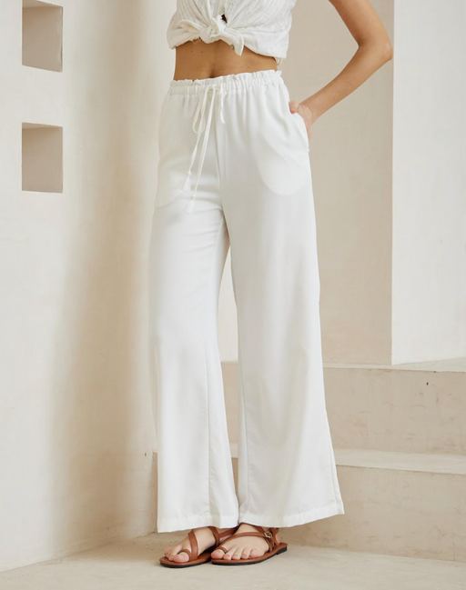 Cupro Relaxed Pants - White