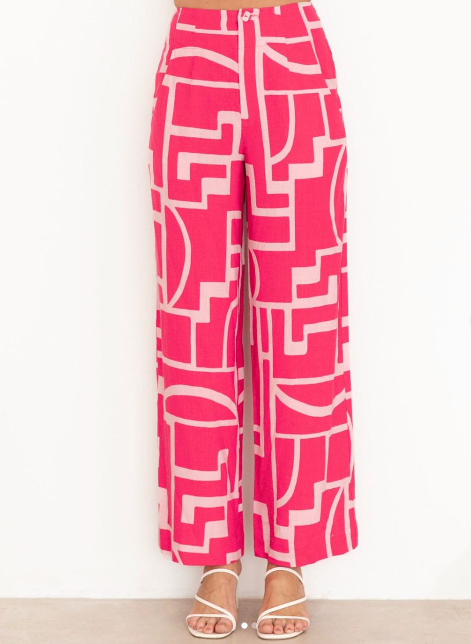 Jaida Straight Leg Pants - Pink