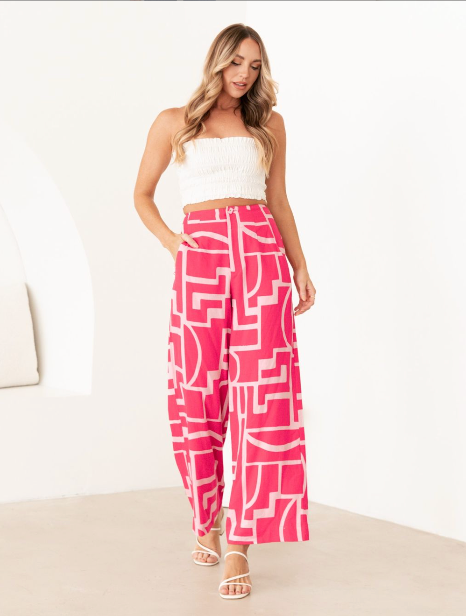 Jaida Straight Leg Pants - Pink