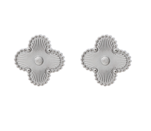 Sterling Silver Plated Clover Stud