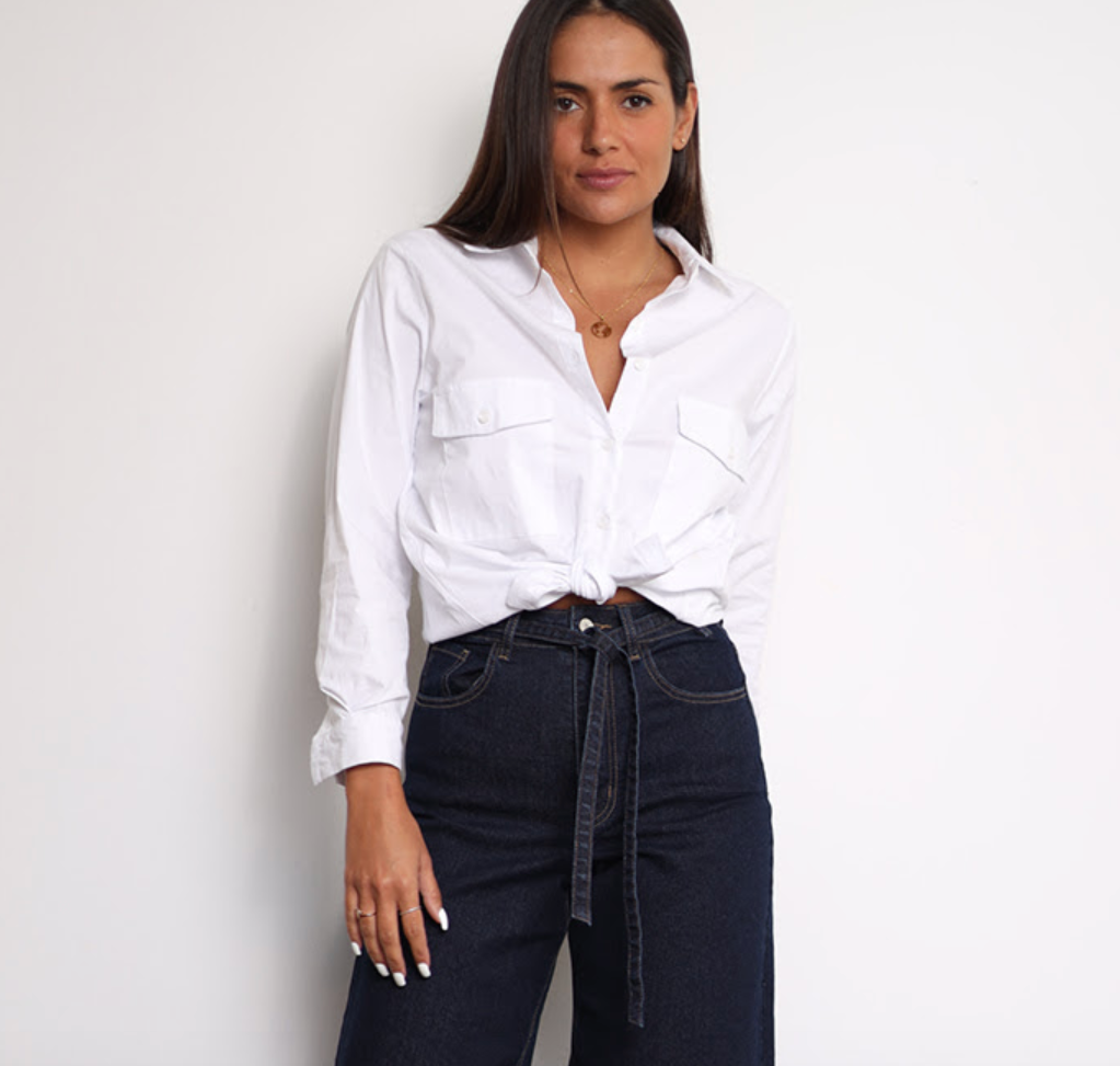 Classic button down Shirt - White Cotton