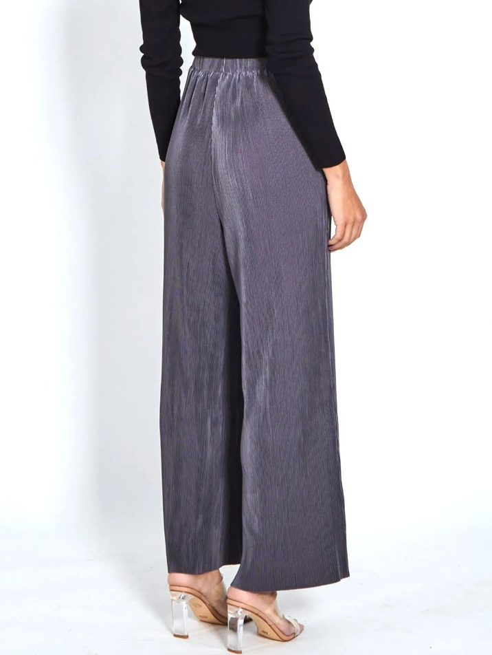 Crinkle Evening Pants - Steele Grey